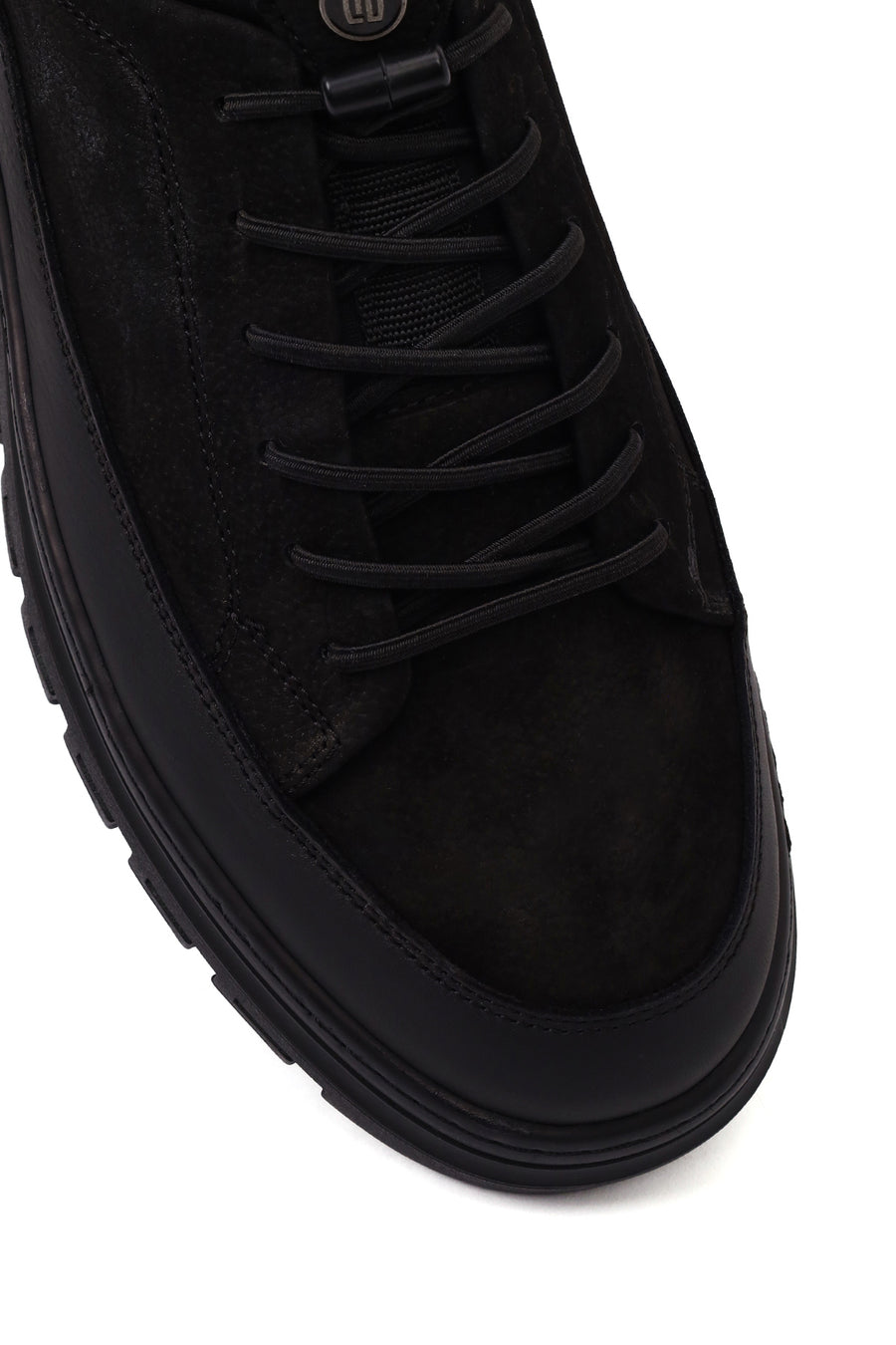 Men's Black Lace-up Nubuck Leather Casual Shoes