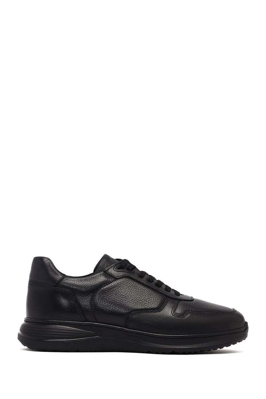Men's Black Lace-Up Leather Casual Sneakers 25WFD6768FT | Derimod