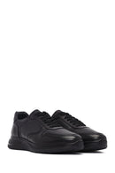 Men's Black Lace-Up Leather Casual Sneakers | Derimod