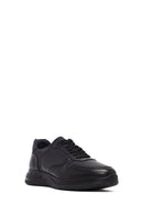 Men's Black Lace-Up Leather Casual Sneakers | Derimod