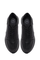 Men's Black Lace-Up Leather Casual Sneakers | Derimod