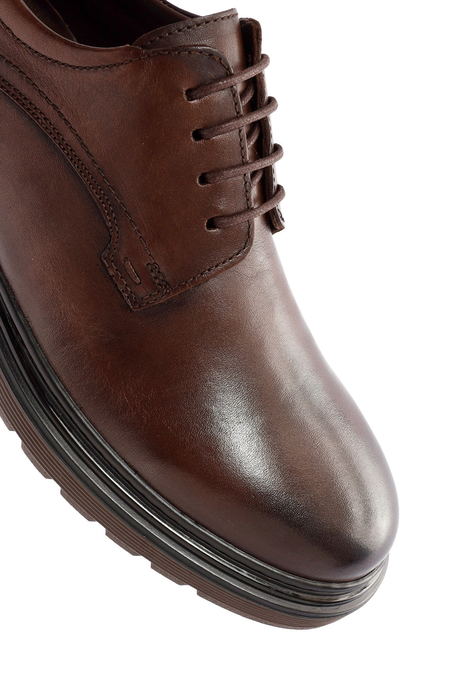 Men's Brown Lace Up Leather Casual Shoes