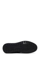 Erkek Siyah Bağcıklı Deri Sneaker | Derimod