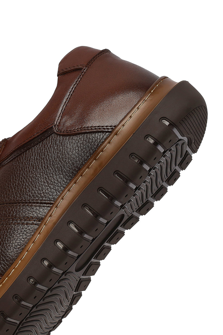 Erkek Kahverengi Bağcıklı Deri Sneaker