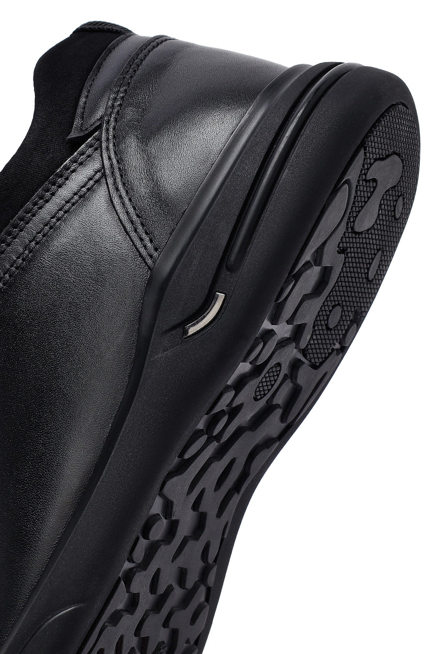 Men's Black Lace-Up Leather Casual Sneakers
