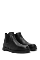 Men's Black Zippered Leather Casual Boots | Derimod