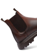 Male Tan Leather Chelsea Boots | Derimod