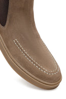 Men's Beige Suede Leather Chelsea Boots | Derimod