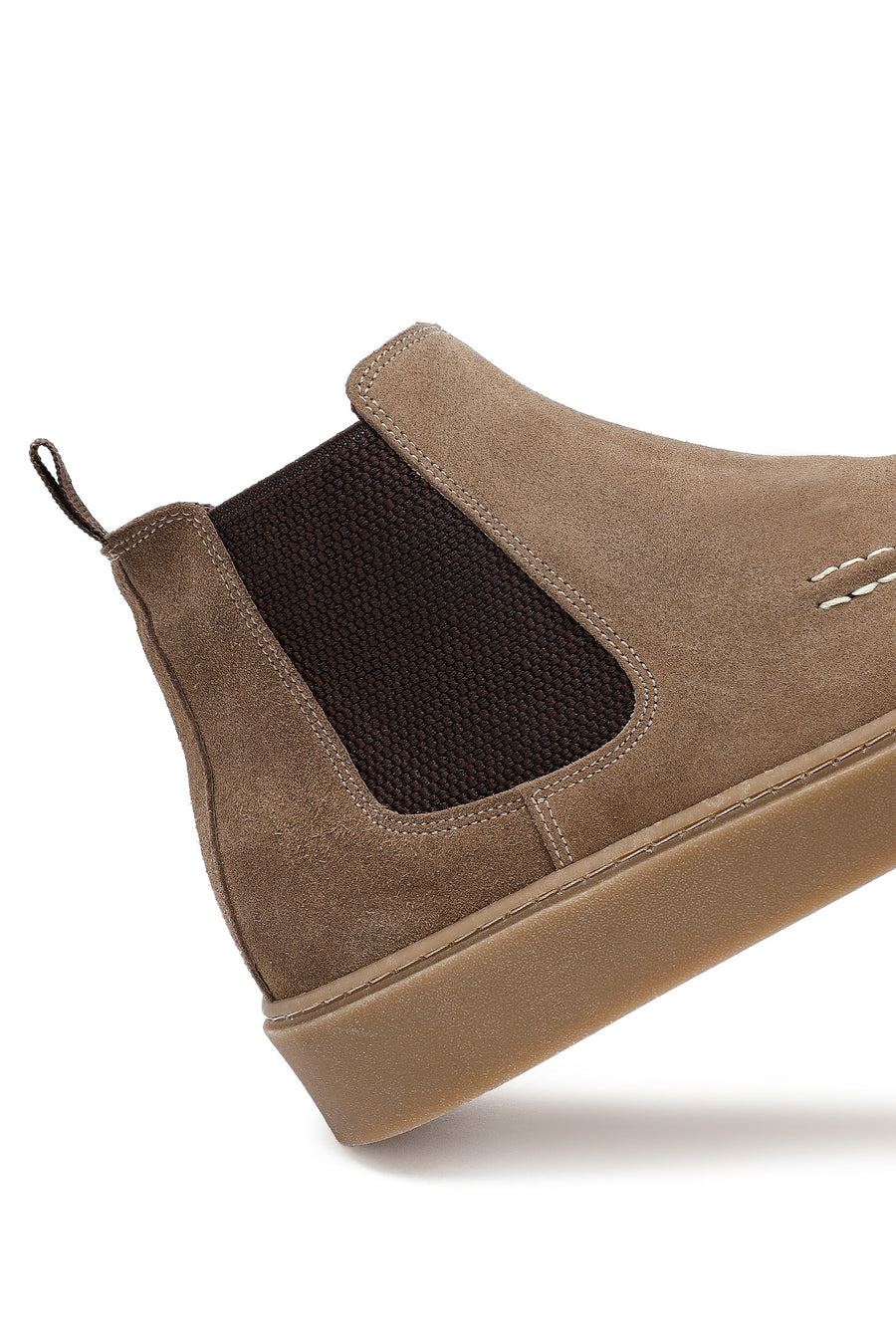 Men's Beige Suede Leather Chelsea Boots