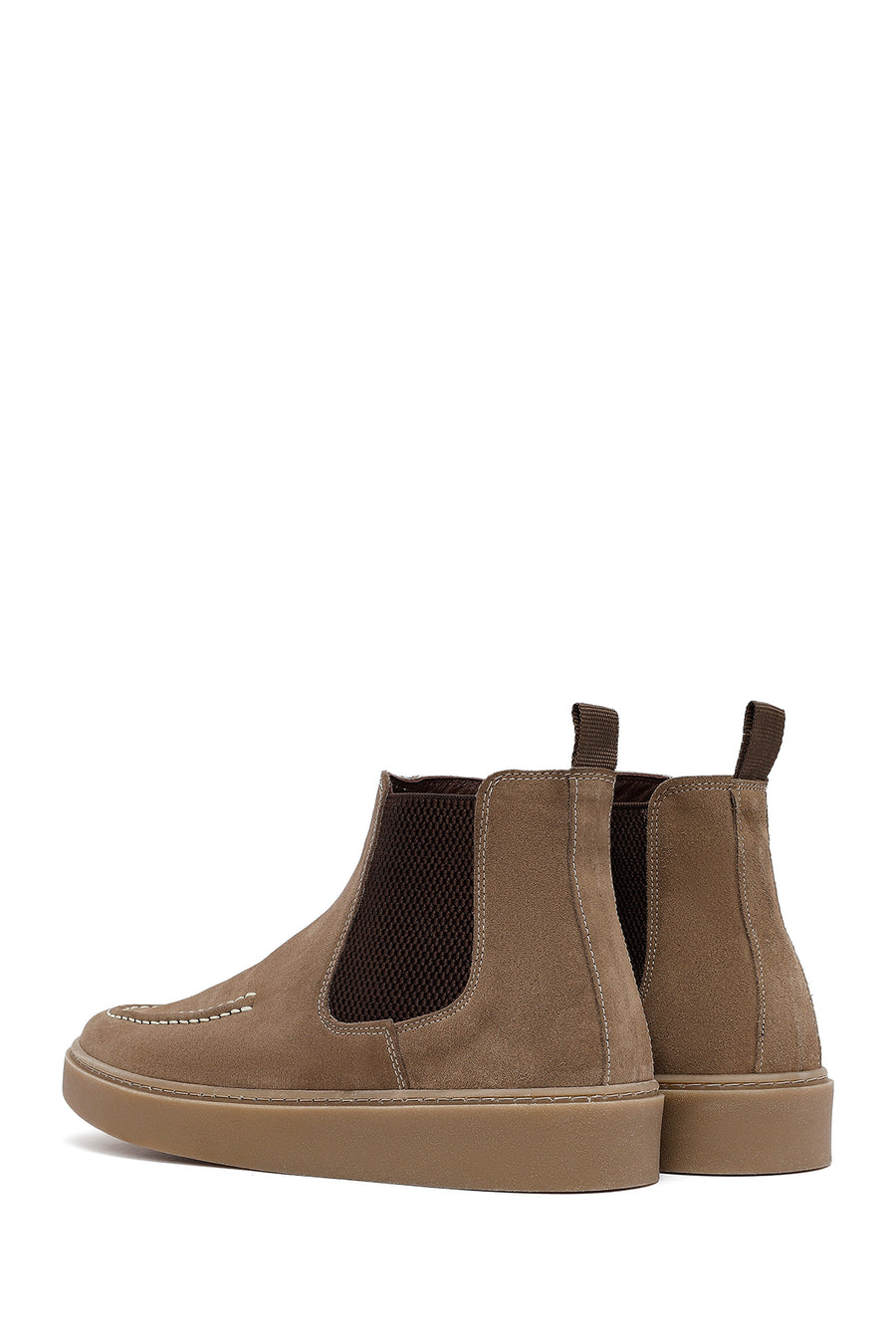 Men's Beige Suede Leather Chelsea Boots