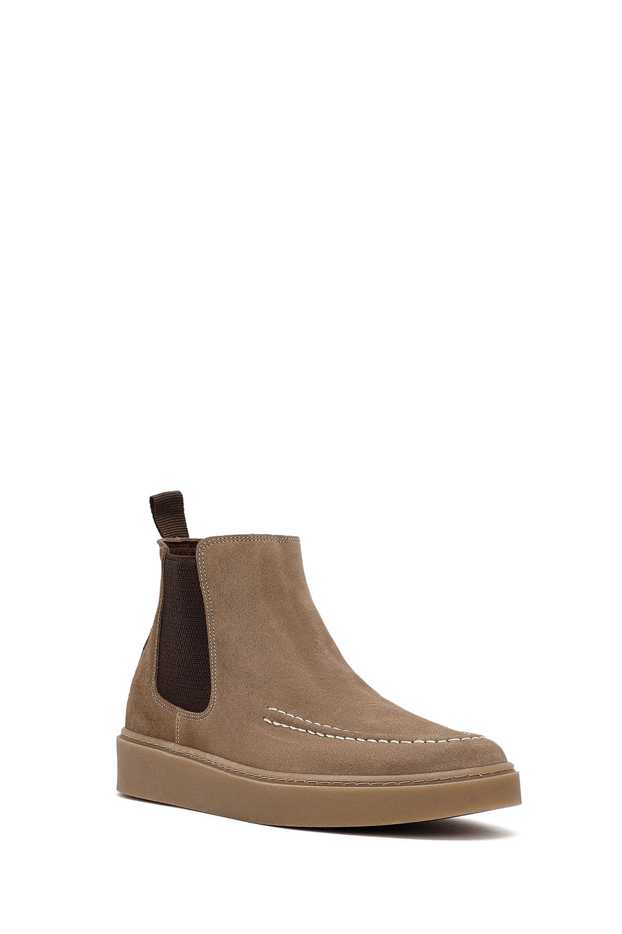 Men's Beige Suede Leather Chelsea Boots