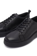 Men's Black Lace Up Leather Sneakers | Derimod