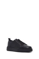 Men's Black Lace Up Leather Sneakers | Derimod