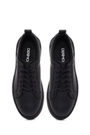 Men's Black Lace Up Leather Sneakers | Derimod