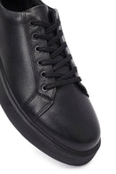 Men's Black Lace Up Leather Sneakers | Derimod
