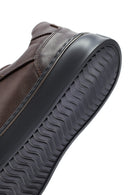 Erkek Kahverengi Bağcıklı Kalın Tabanlı Deri Sneaker | Derimod