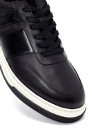 Men's Black Lace Up Leather Sneakers | Derimod