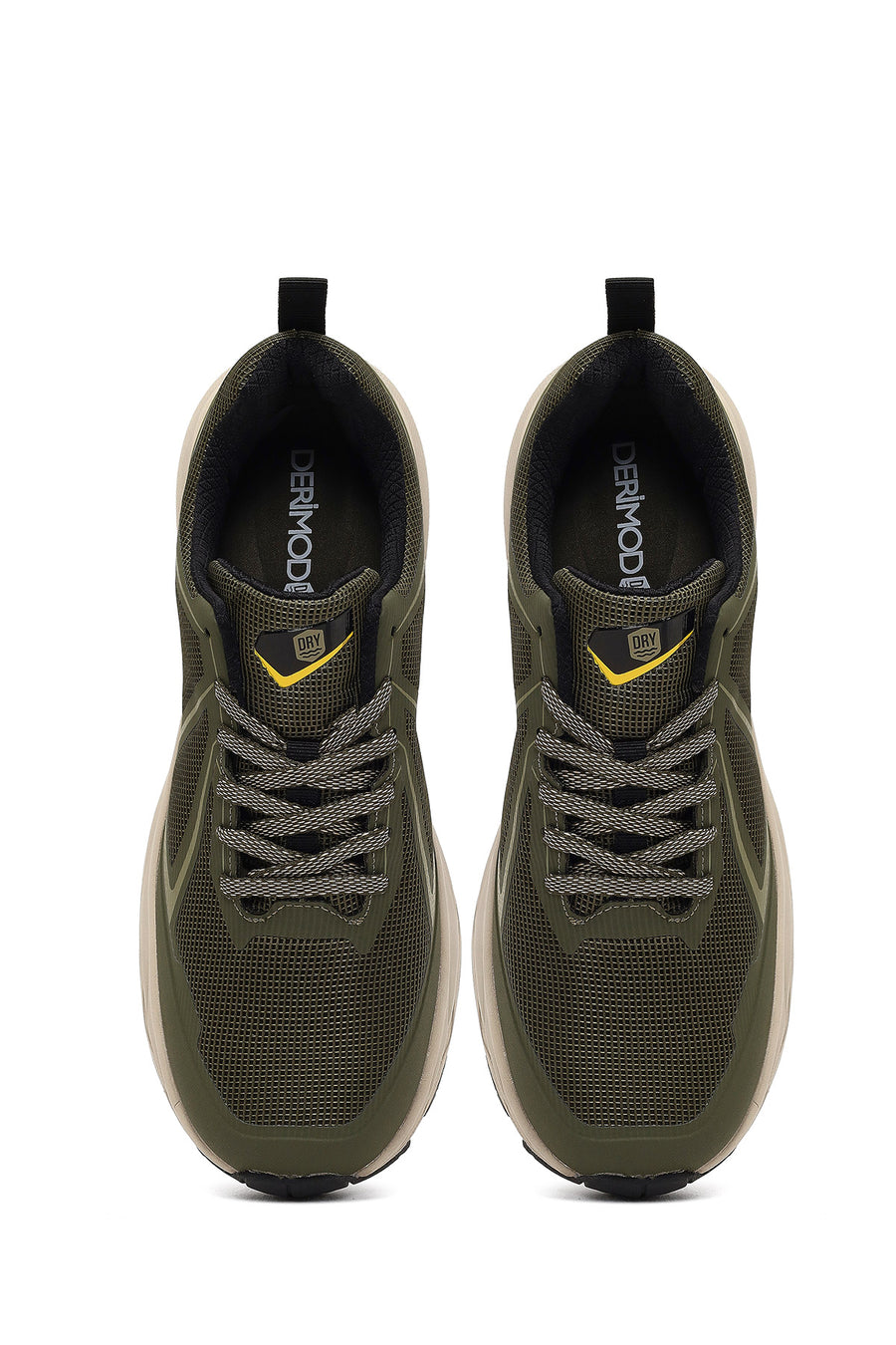 Derimod Dry Erkek Haki Bağcıklı Kalın Tabanlı Kumaş Sneaker