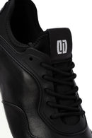 Erkek Siyah Bağcıklı Kalın Tabanlı Deri Casual Sneaker | Derimod