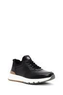 Erkek Siyah Bağcıklı Kalın Tabanlı Deri Casual Sneaker | Derimod