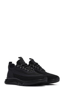 Derimod Zero Men's Black Thick-Soled Lace-Up Fabric Sneakers | Derimod