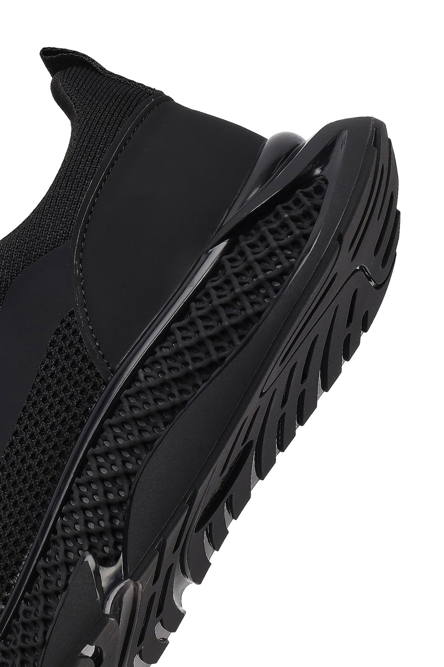 Derimod Zero Men's Black Thick-Soled Lace-Up Fabric Sneakers