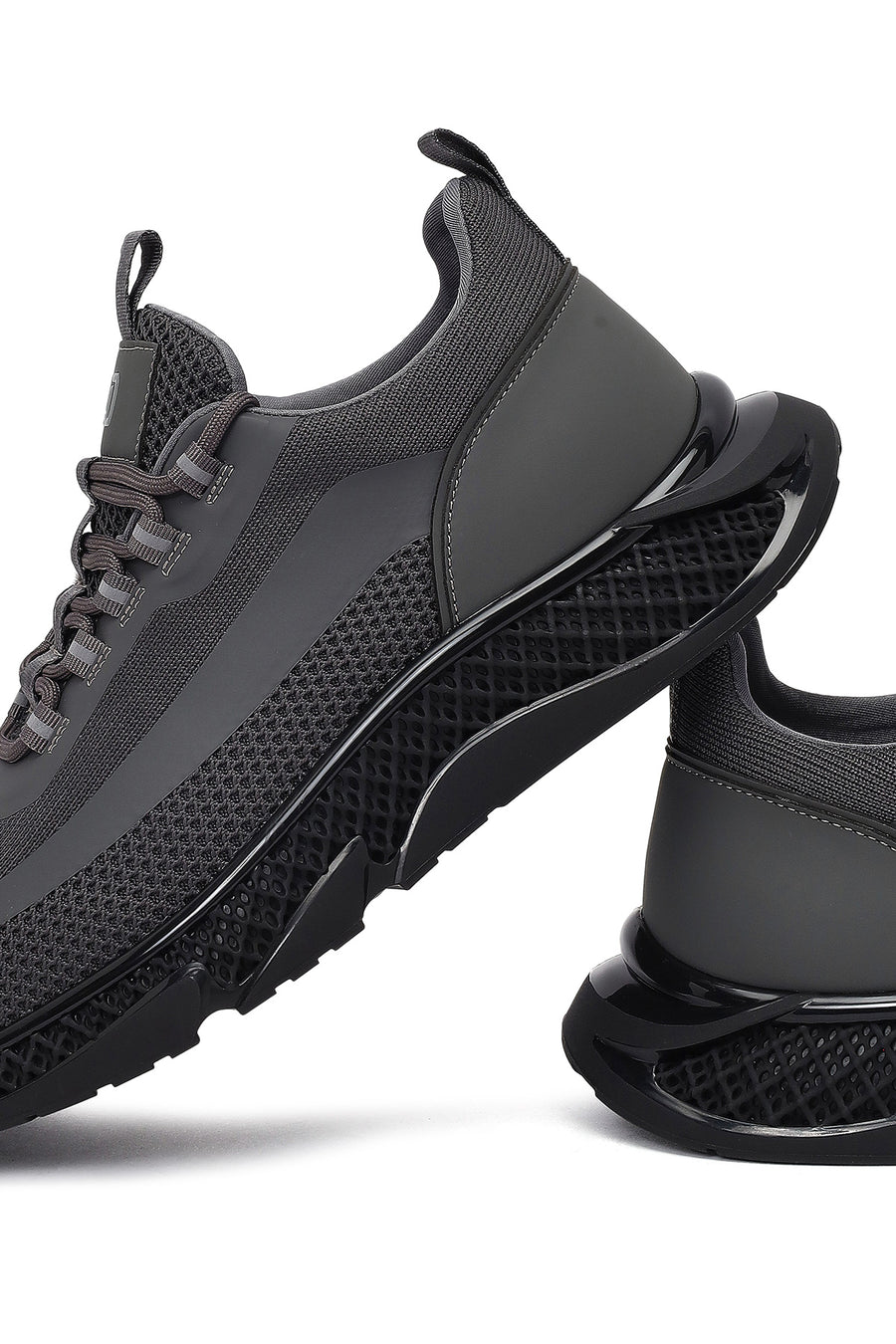 Derimod Zero Men's Grey Thick-Soled Lace-Up Fabric Sneakers
