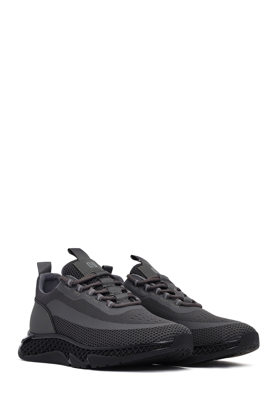 Derimod Zero Men's Grey Thick-Soled Lace-Up Fabric Sneakers