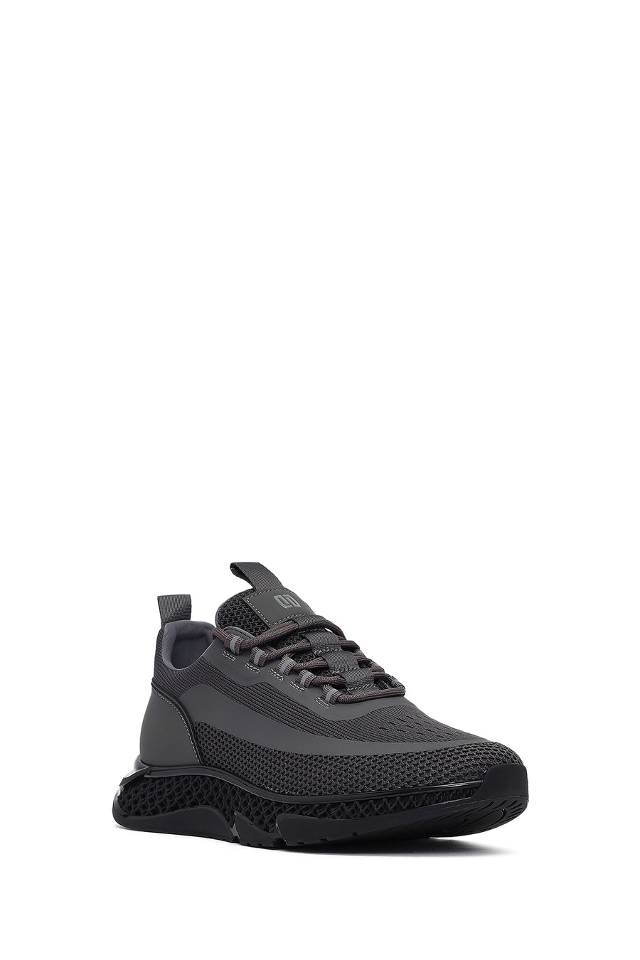 Derimod Zero Men's Grey Thick-Soled Lace-Up Fabric Sneakers