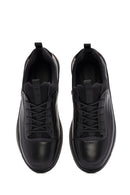 Men's Black Lace Up Leather Sneakers | Derimod