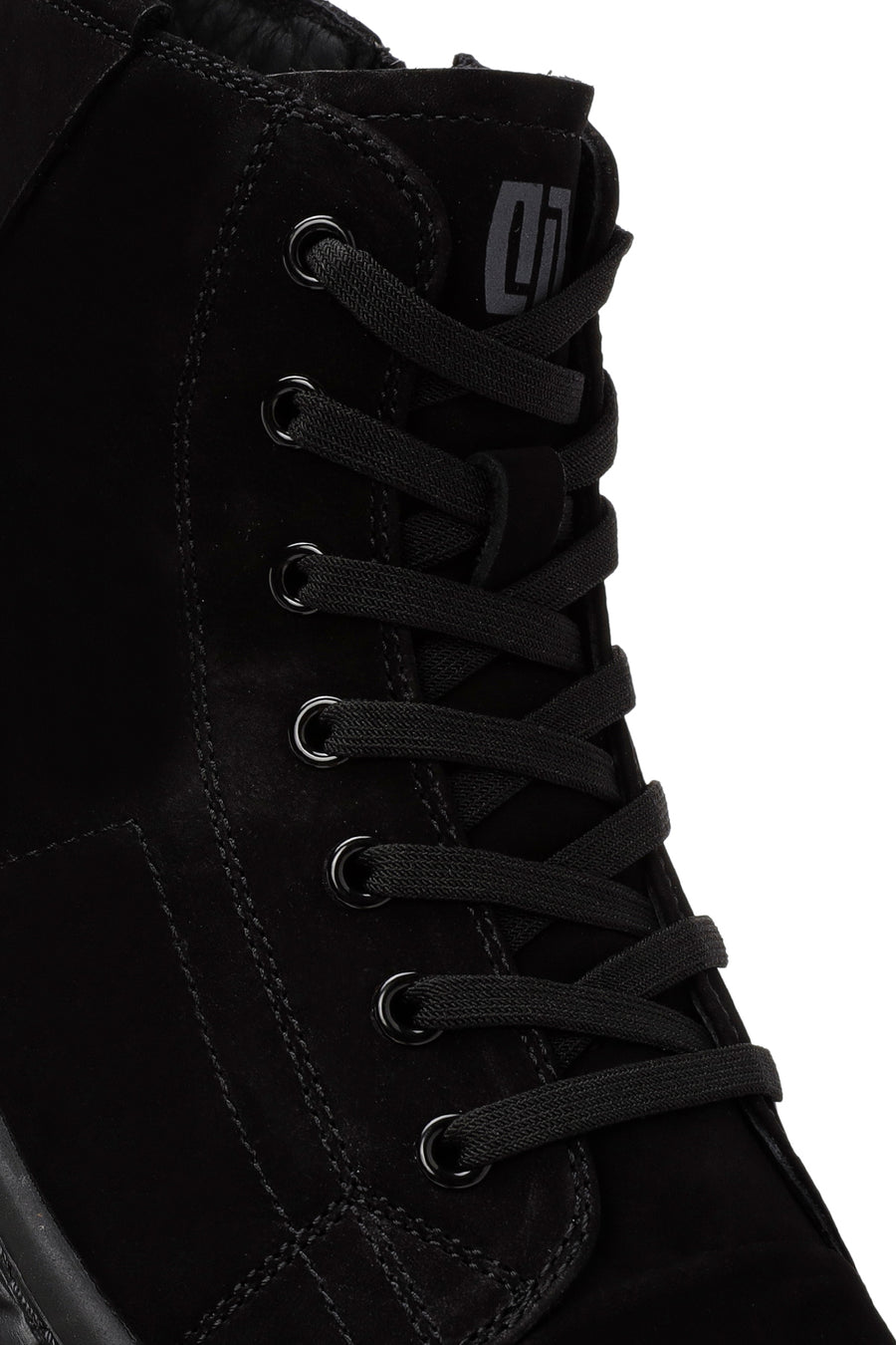 Men's Black Zippered Nubuck Sports Boots