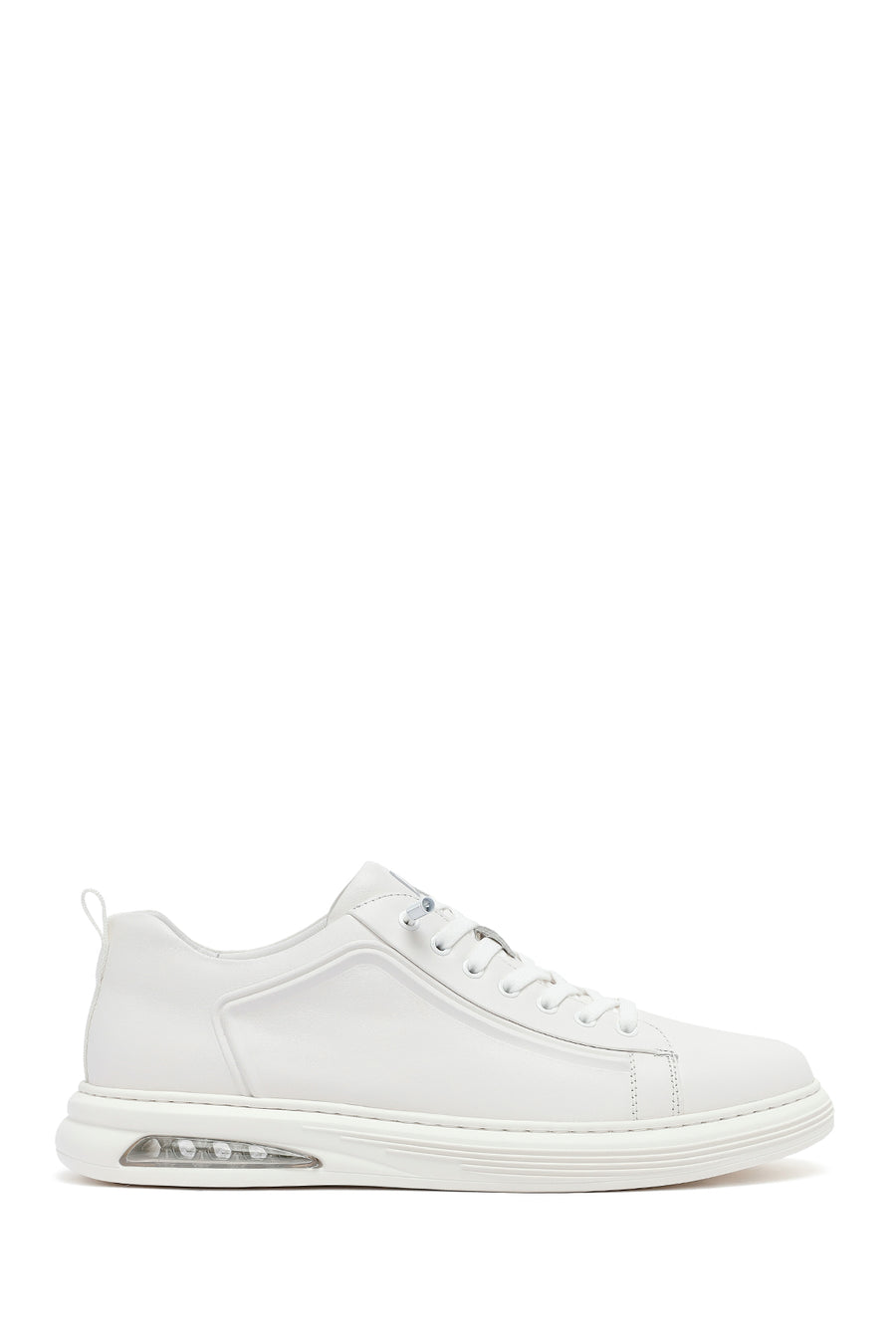 Men's White Lace-Up Leather Sneakers 25WFD692418 | Derimod