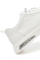 Men's White Lace-Up Leather Sneakers | Derimod