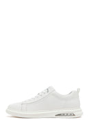 Men's White Lace-Up Leather Sneakers | Derimod