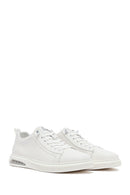 Men's White Lace-Up Leather Sneakers | Derimod