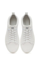 Men's White Lace-Up Leather Sneakers | Derimod