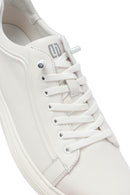 Men's White Lace-Up Leather Sneakers | Derimod