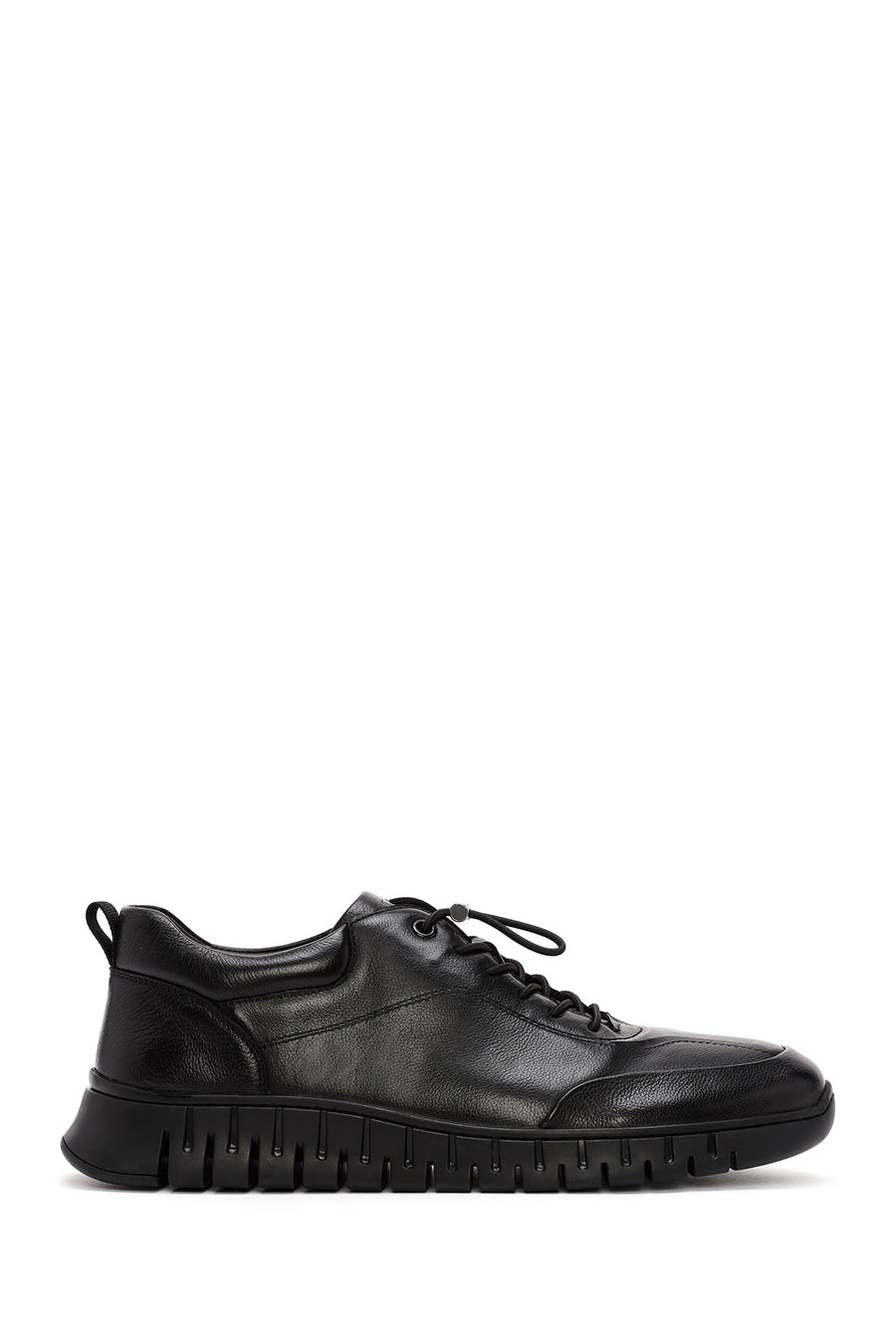 Men's Black Lace-Up Leather Casual Sneakers 25WFD692718 | Derimod