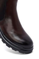 Male Brown Leather Chelsea Boots | Derimod