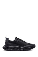 Erkek Siyah Bağcıklı Kalın Tabanlı Kumaş Sneaker | Derimod