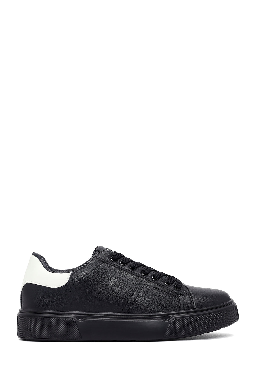Erkek Siyah Bağcıklı Kalın Tabanlı Sneaker