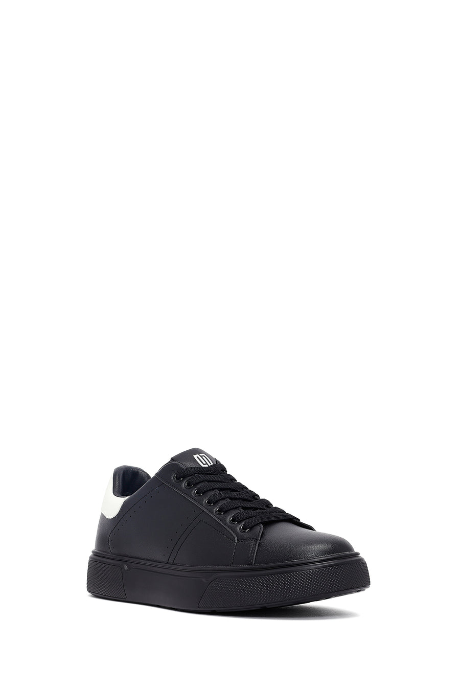 Men's Black Lace-Up Thick-Soled Sneaker