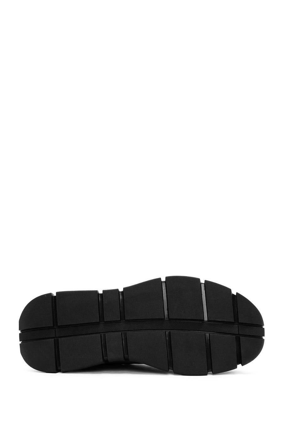 Erkek Siyah Bağcıklı Kalın Tabanlı Deri Casual Sneaker