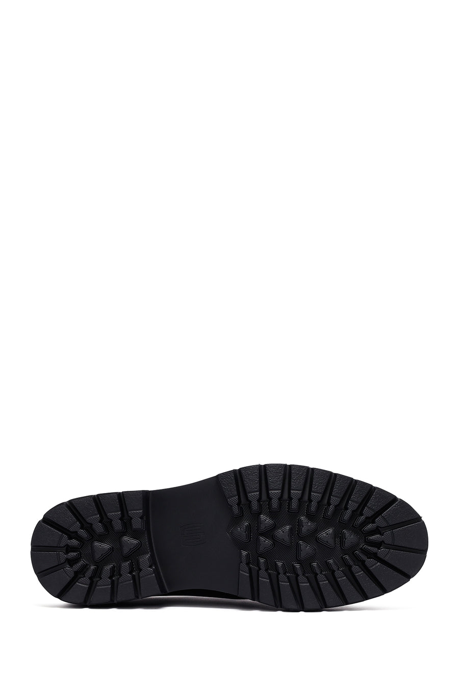 Men's Black Lace-Up Thick-Soled Leather Casual Shoes