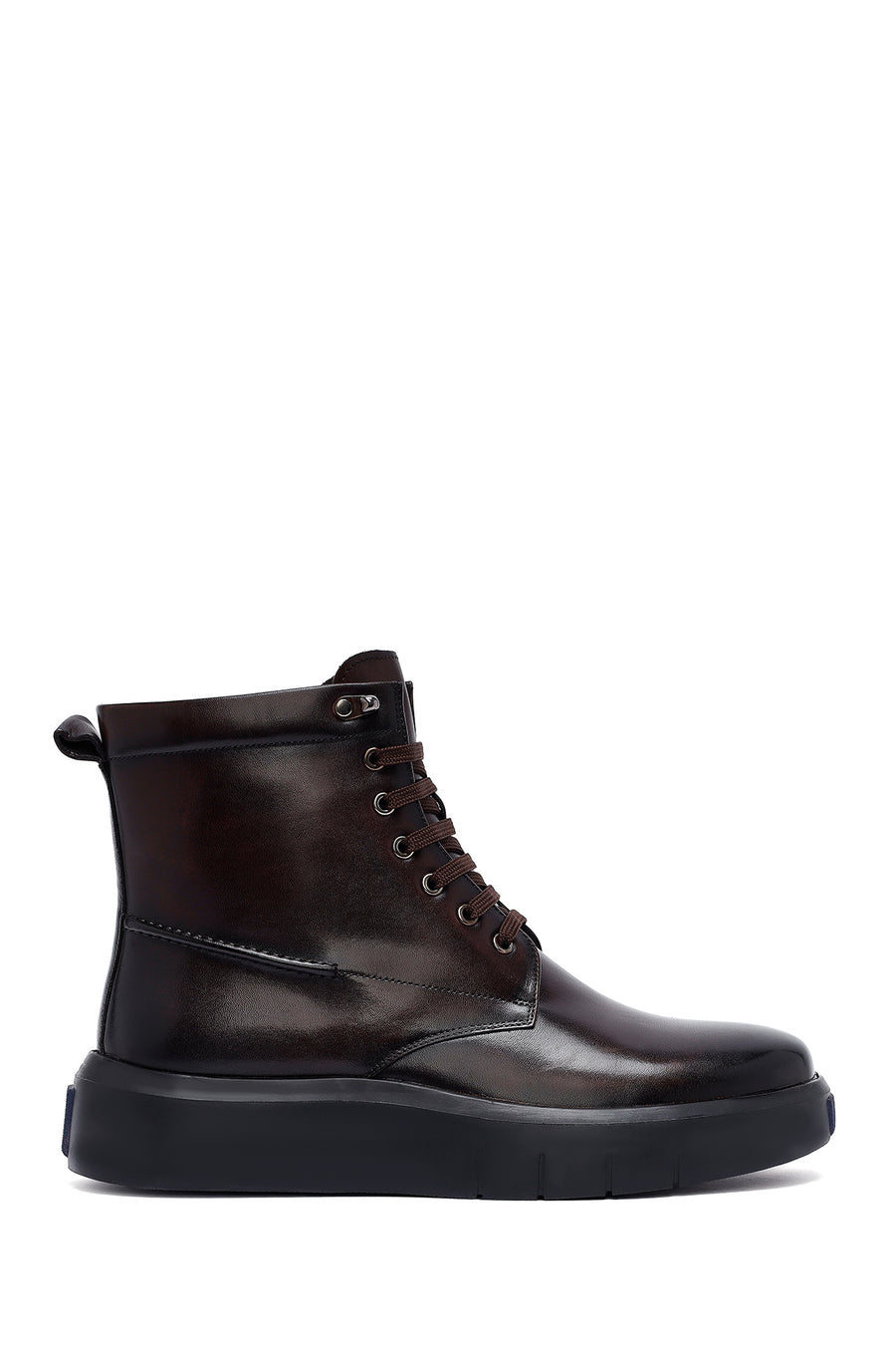 Men's Brown Zippered Thick Sole Leather Boat 25WFD695418 | Derimod