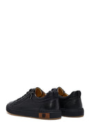 Erkek Siyah Bağcıklı Deri Sneaker | Derimod