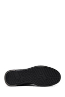 Erkek Siyah Bağcıklı Kalın Tabanlı Deri Sneaker | Derimod