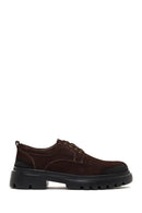 Men's Brown Lace-Up Thick-Soled Suede Leather Casual Shoes | Derimod