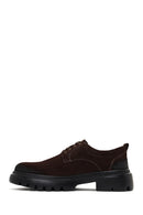 Men's Brown Lace-Up Thick-Soled Suede Leather Casual Shoes | Derimod