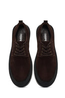 Men's Brown Lace-Up Thick-Soled Suede Leather Casual Shoes | Derimod